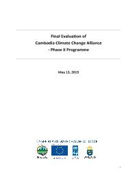 Final Evaluation: Cambodia Climate Change Alliance Phase 2 Project