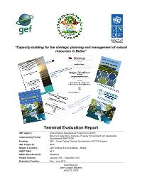 Terminal Evaluation of Capacity-building for the strategic planning and management of natural resources in Belize 