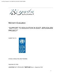 Support to Education in East Jerusalem