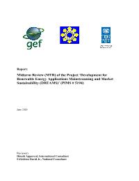 Midterm review of the Development for Renewable Energy Applications Mainstreaming and Market Sustainability (DREAMS) Project
