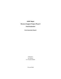 UNDP Nepal Electoral Support Project Phase II Final Evaluation Report