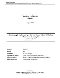 Terminal Evaluation for Developing and Implementing a National Access and Benefit Sharing Framework
