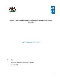 End of project evaluation for Lesotho National Dialogue and Stabilization Project