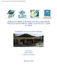 Terminal Evaluation of the “Reducing UPOPs and Mercury Releases from the Health Sector in Africa"
