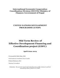 Mid Term Review of Effective Development Financing and Coordination Project (EDFC)