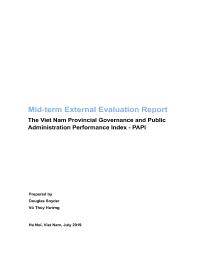 Mid-term evaluation of the Vietnam Provincial Governance and Public Administration Performance Index (PAPI) – 00095984