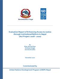 Final Evaluation of Enabling Access to Justice (A2J) Project
