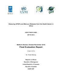 "Reducing UPOPs and Mercury Releases from the Health Sector in Africa" project mid-term evaluation