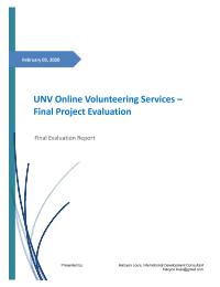 UNV Online Volunteering Services – Final Project Evaluation