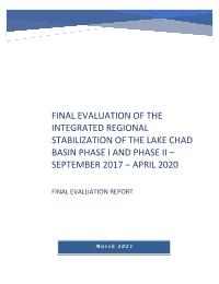 Final Evaluation of Lake Chad Basin Stabilization Phase 2