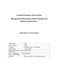 UNDP-GEF Terminal Evaluation associated with projects on management effectiveness of protected areas