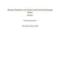 Disaster Resilience for Pacific SIDS (RESPAC) Terminal Evaluation