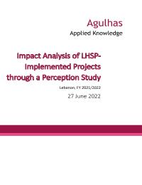 Impact Analysis of Projects Implemented by the Lebanon Host Communities Support Programme through a perception study