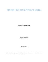 Final evaluation: Promoting Decent Youth Employment in Cambodia