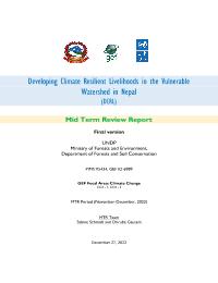 Mid-term review of Developing Climate Resilient Livelihoods in the Vulnerable Watershed in Nepal