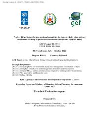 Terminal Evaluation of the “CCCD: Strengthening national capacities for improved decision making and mainstreaming of global environmental obligations”
