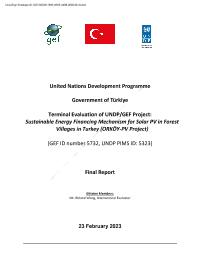 Sustainable Energy Financing Mechanism for Solar Photovoltaic Systems in Forest Villages in Turkey