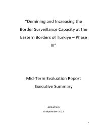 Mid-Term Evaluation of Demining and Increasing the Border Surveillance Capacity at the Eastern Borders of Turkey – Phase-III