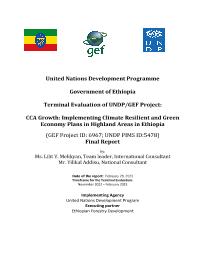 Terminal evaluation of CCA growth Implementing CRGE plans in highland areas project in Ethiopia