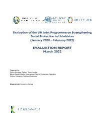 Final evaluation: Joint Programme Accelerating Agenda 2030 in Uzbekistan through inclusive transformation of the social protection system