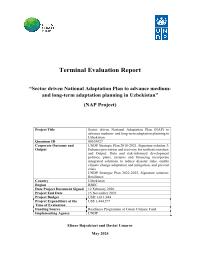 Final Independent evaluation: Development of sector-driven National Adaptation Plan (NAP) to advance medium and long-term climate change adaptation planning in Uzbekistan