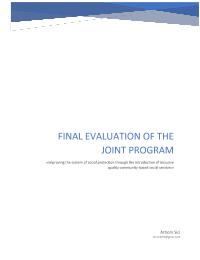 Final evaluation of the Joint programme “ Improving the system of social protection through the introduction of inclusive quality community-based social services”