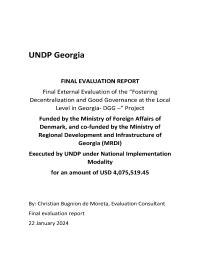 Final Project Evaluation: Fostering Decentralization and Good Governance at the Local Level in Georgia