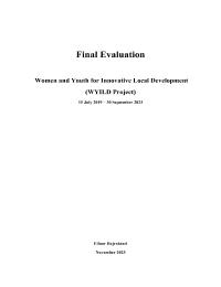 Final Project Evaluation:  Women and Youth for Innovative Local Development
