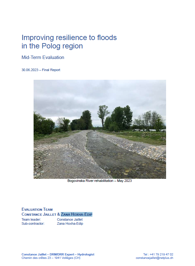 Mid-Term Project Evaluation of "Improving resilience to floods in the Polog region"