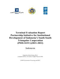 00107243 Partnership Initiative for Indonesia's SSTC Inst. Dev. Final Evaluation