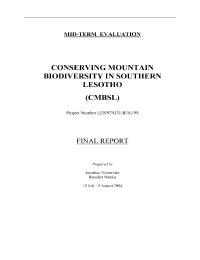Conserving mountain biodiversity in Southern Lesotho