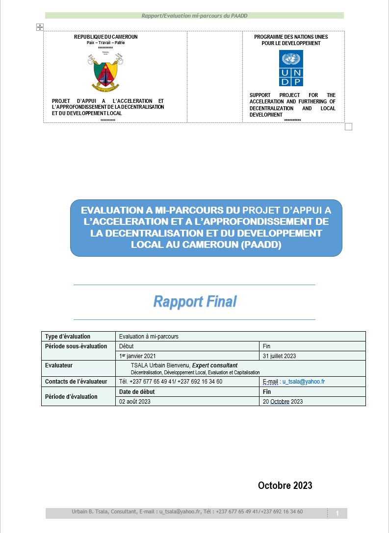 Mid-term evaluation of the Decentralization and Local Development Support Program