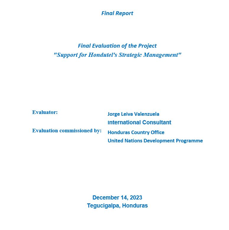 Final Evaluation - Transparencia de la Gestión Estratégica de Hondutel