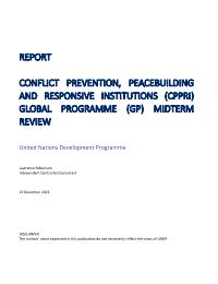 Conflict Prevention, Peacebuilding and Responsive Institutions (CPPRI)