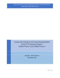 Final evaluation for Clean Air for Blue Sky Asia