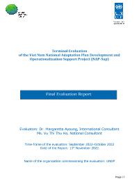 Terminal evaluation of “Viet Nam National Adaptation Plan (NAP) Development and Operationalization Support Project”
