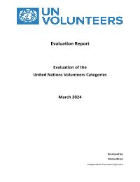 Evaluation of the United Nations Volunteers Categories