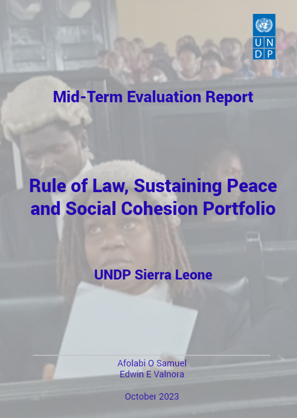 Mid-term Evaluation of the UNDP Rule of Law and Sustaining Peace and Social Cohesion Portfolio