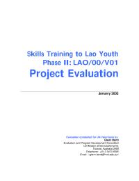 Skills Training to Lao Youth - Phase II