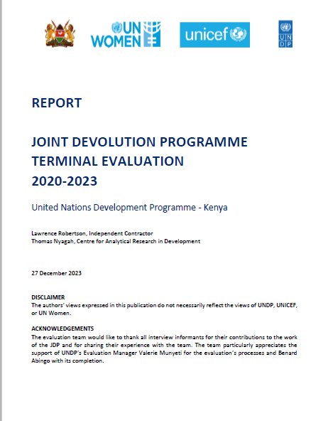 Terminal Evaluation Joint Devolution Project