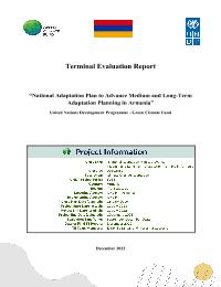 Terminal Project Evaluation Report: UNDP-GCF National Adaptation Plan to Advance Medium and Long-Term Adaptation Planning in Armenia