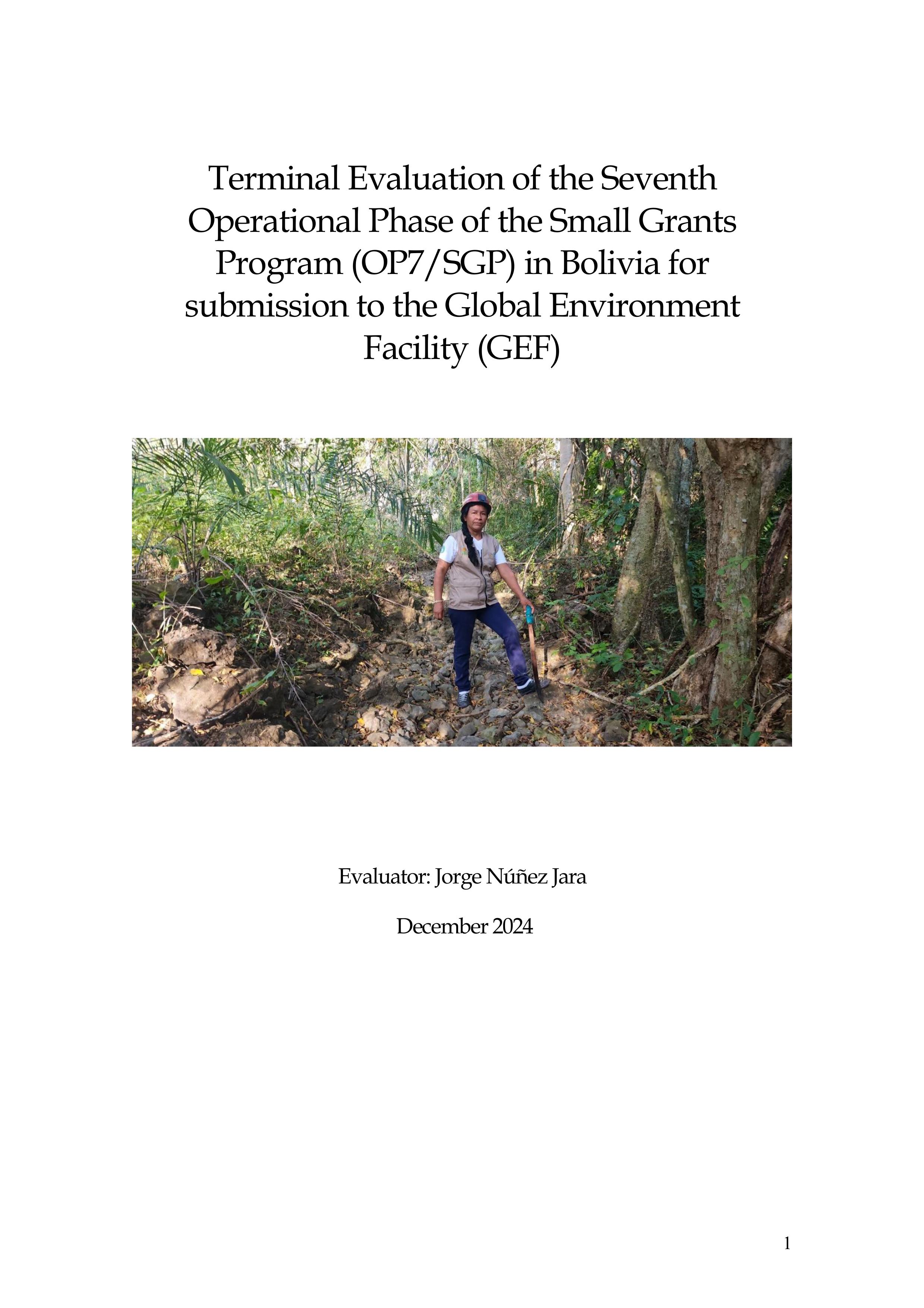 Terminal Evaluation: GEF OP7 Small Grants Programme