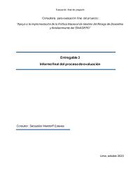 Final Evaluation: "Support for the implementation of the National Policy on Disaster Risk Management and strengthening of SINAGERD".
