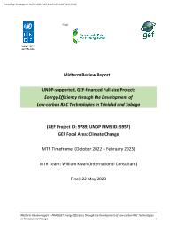 GEF 6 Energy Efficiency through the Development of Low-carbon RAC Technologies in Trinidad and Tobago mid-term review