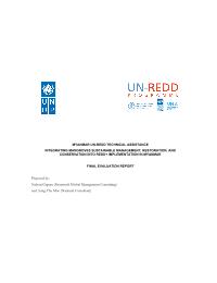 Final Evaluation UN-REDD Technical Assistance: Integrating mangroves sustainable management, restoration and conservation into REDD+ Implementation in Myanmar (UN-REDD Mangroves TA)