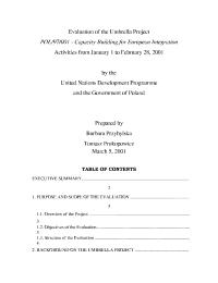 Umbrella Project - Capacity Building for European Integration