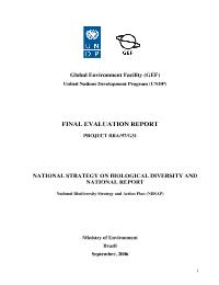 BRA/97/G31 - Estratégia Nacional de Diversidade Biológica e Relatório Nacional