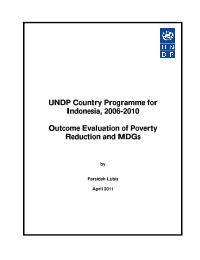 OUTCOME EVALUATION: Prog 1: Strengthening human development to achieve MDG