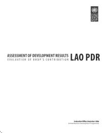 Assessment of Development Results:  Lao PDR
