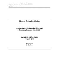Voter Registration in Afghanistan (2003-2004)